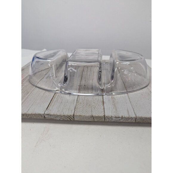 Vintage Divided 12” Heavy Glass Serving Bowl Elegant Candy Dish Clear 3 Sections - Picture 7 of 7